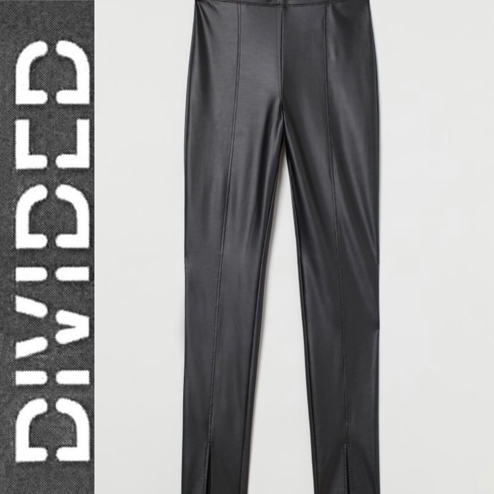 NWOT Divided H&M Split Hem Vegan Leather Pants